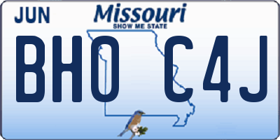 MO license plate BH0C4J