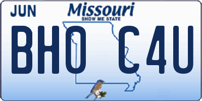 MO license plate BH0C4U