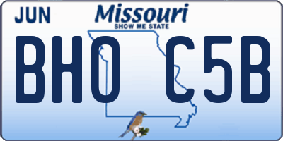 MO license plate BH0C5B