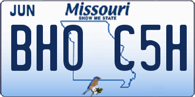 MO license plate BH0C5H