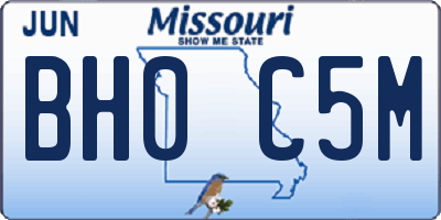 MO license plate BH0C5M