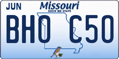 MO license plate BH0C5O