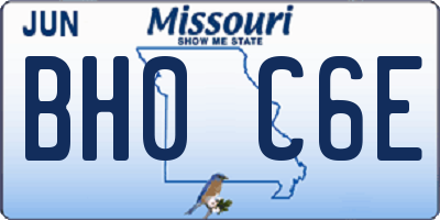 MO license plate BH0C6E