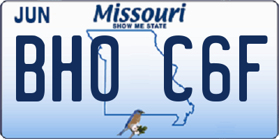 MO license plate BH0C6F