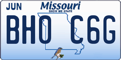 MO license plate BH0C6G