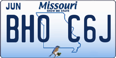 MO license plate BH0C6J