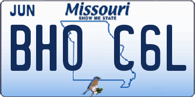 MO license plate BH0C6L