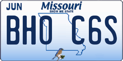 MO license plate BH0C6S
