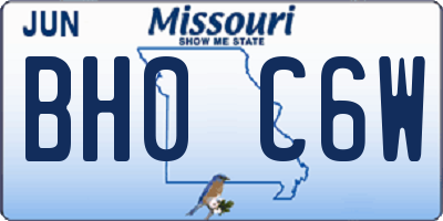 MO license plate BH0C6W