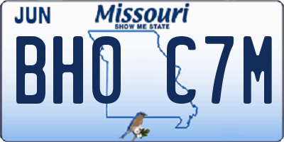 MO license plate BH0C7M