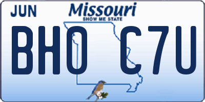 MO license plate BH0C7U