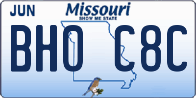 MO license plate BH0C8C