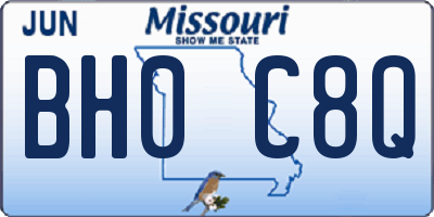 MO license plate BH0C8Q