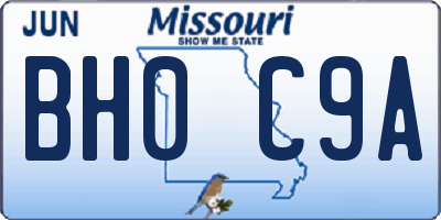 MO license plate BH0C9A