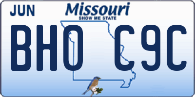MO license plate BH0C9C