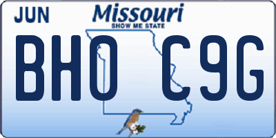 MO license plate BH0C9G