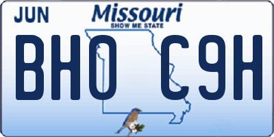 MO license plate BH0C9H