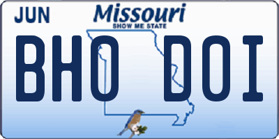 MO license plate BH0D0I