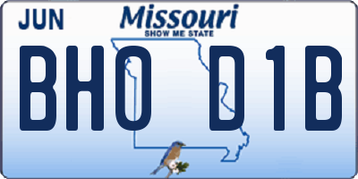 MO license plate BH0D1B