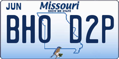 MO license plate BH0D2P