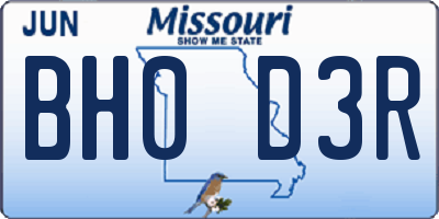 MO license plate BH0D3R