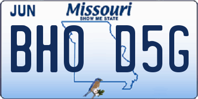 MO license plate BH0D5G