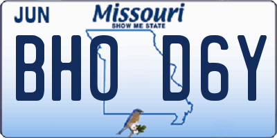 MO license plate BH0D6Y