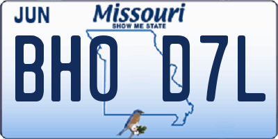 MO license plate BH0D7L