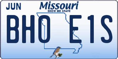 MO license plate BH0E1S