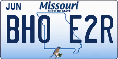 MO license plate BH0E2R