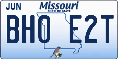 MO license plate BH0E2T