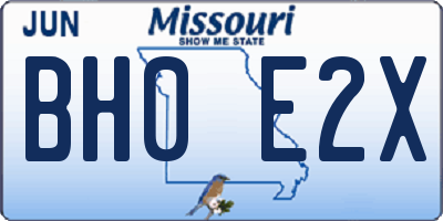 MO license plate BH0E2X