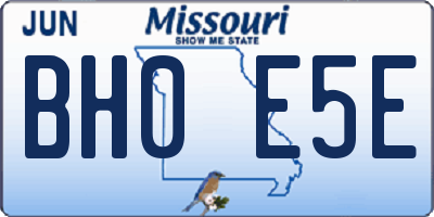 MO license plate BH0E5E