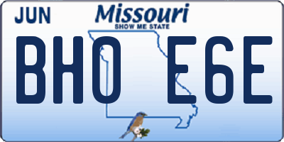 MO license plate BH0E6E
