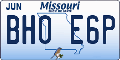 MO license plate BH0E6P