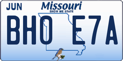 MO license plate BH0E7A