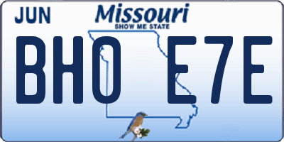 MO license plate BH0E7E