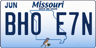 MO license plate BH0E7N