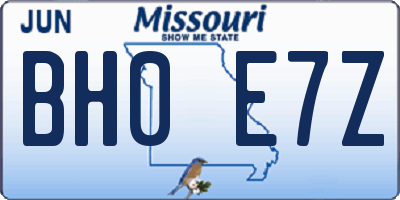 MO license plate BH0E7Z