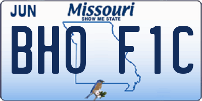 MO license plate BH0F1C