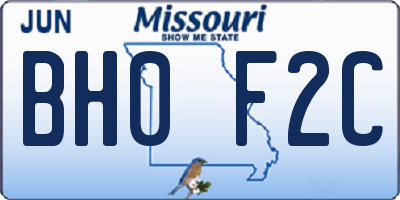 MO license plate BH0F2C
