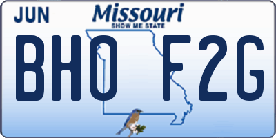 MO license plate BH0F2G