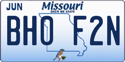 MO license plate BH0F2N