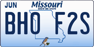 MO license plate BH0F2S