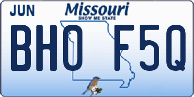 MO license plate BH0F5Q