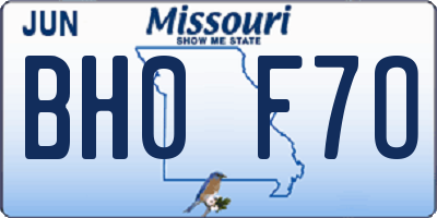 MO license plate BH0F7O