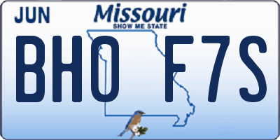 MO license plate BH0F7S