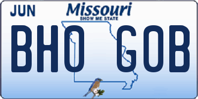 MO license plate BH0G0B