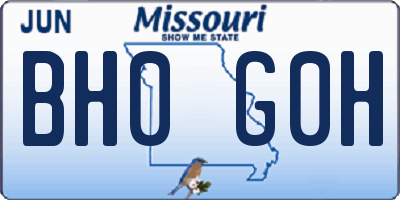 MO license plate BH0G0H