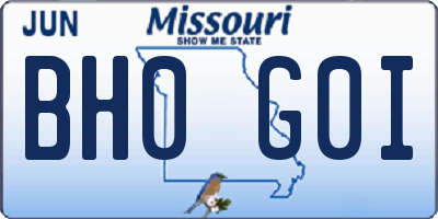 MO license plate BH0G0I